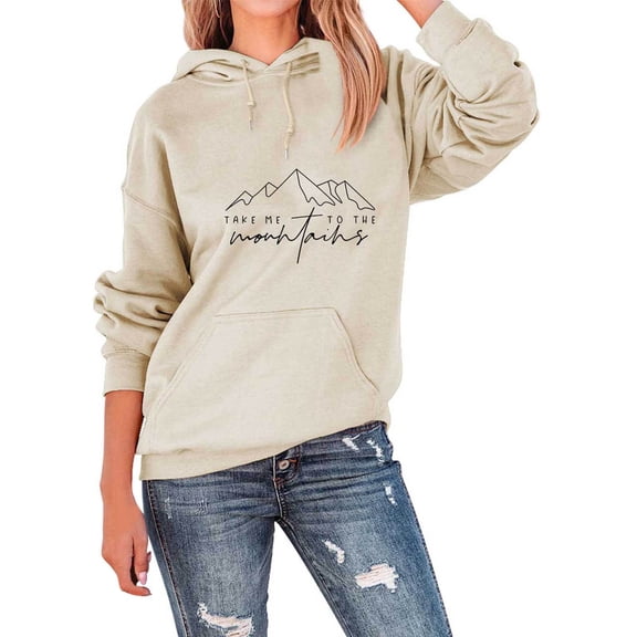DHFJKG Womens Casual Hoodies Long Sleeve Fashion Graphic Printed Drawstring Comfortable Outdoor Sweatshirts Plus Size Graphic Sweatshirt For Women