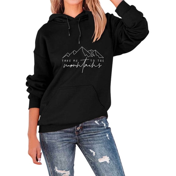 DHFJKG Womens Casual Hoodies Long Sleeve Fashion Graphic Printed Drawstring Comfortable Outdoor Sweatshirts Women Trendy Graphic Sweatshirt