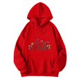 thumbnail image 1 of DHFJKG Womens Casual Hoodies Oversized Loose Fit Fashion Flower Printed Round Neck Long Sleeve Sweatshirts For Everyday Wear Trendy Pullover Tops For Women, 1 of 3