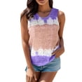 thumbnail image 1 of DHFJKG Womens Casual Tie Dye Tank Tops Crew Neck Sleeveless Fashion Loose Fit Tunic Summer T Shirt Casual Daily Wear Stylish Top, 1 of 2