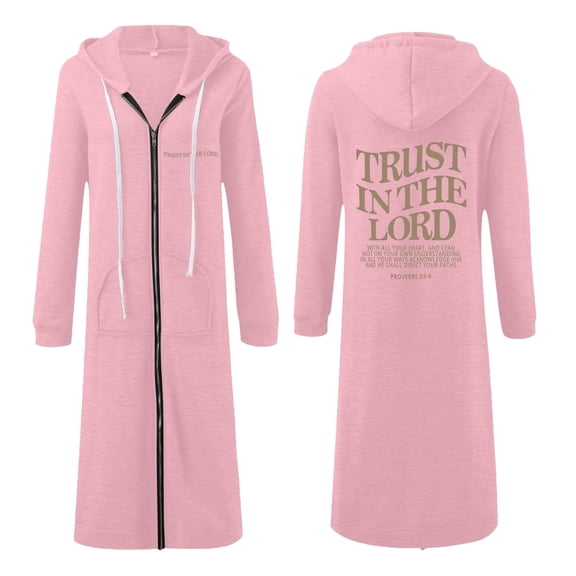 DHFJKG Womens Casual Zip Up Hoodies Long Sleeve Winter Warm Comfortable Knee-Length Sweatshirts With Pockets Trendy Pullover Tops For Women