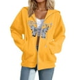 thumbnail image 1 of DHFJKG Womens Casual Zip Up Hoodies Oversized Fashion Butterfly Printed Comfort Long Sleeve Sweatshirts Trendy Pullover Tops For Women, 1 of 4