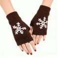 thumbnail image 1 of DHFJKG Womens Christmas Knitted Fingerless Mittens Casual Snowflake Print Gloves For Winter Warm Cozy Gifts, 1 of 3