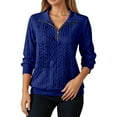 thumbnail image 1 of DHFJKG Womens Half Zip Sweatshirts Casual Stand Collar Solid Color Long Sleeve Pullover With Pockets Plus Size Graphic Sweatshirt For Women, 1 of 6