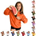 thumbnail image 1 of DHFJKG Womens Mens Hoodies With Large Pockets Long Sleeve Sweatshirt Solid Color Loose Pullover Tops, 1 of 7