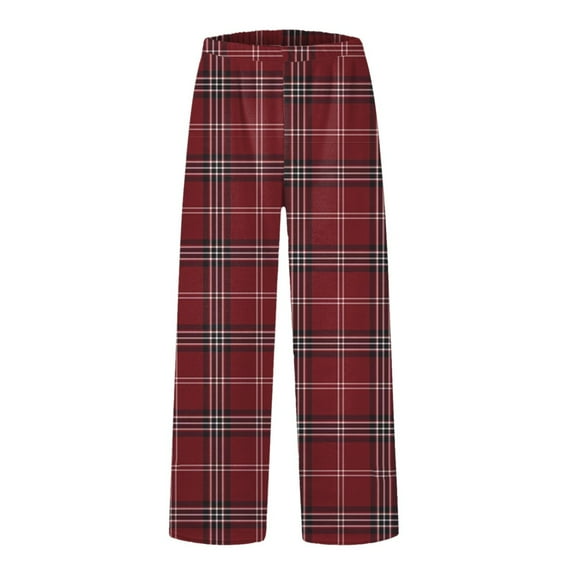 DHFJKG Womens Pajama Pants Soft Flannel Plaid Sleepwear Bottoms Comfortable Loungewear Pj Pants Elastic Waist Loose Fit Trousers