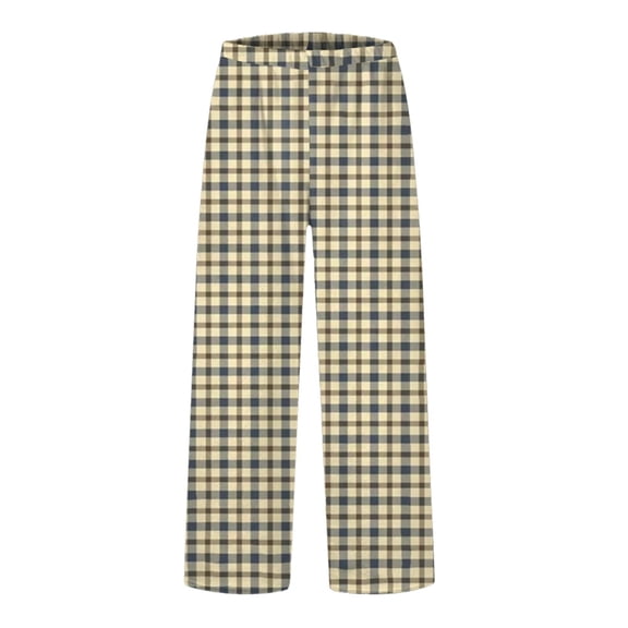 DHFJKG Womens Pajama Pants Soft Flannel Plaid Sleepwear Bottoms Comfortable Loungewear Pj Pants Elastic Waist Loose Fit Trousers