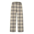 thumbnail image 1 of DHFJKG Womens Pajama Pants Soft Flannel Plaid Sleepwear Bottoms Comfortable Loungewear Pj Pants Elastic Waist Loose Fit Trousers, 1 of 5