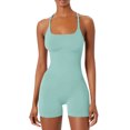 thumbnail image 1 of DHFJKG Womens Seamless Yoga Romper Adjustable Spaghetti Strap Gym Outfit Fitness Athletic Workout Short Jumpsuits Square Neck Stylish Onesie, 1 of 4