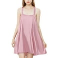 thumbnail image 1 of DHFJKG Womens Silk Nightgown Satin Spaghetti Strap Mini Sleep Dress Square Neck Solid Color Nightdress Summer Backless Trendy Home Clothes, 1 of 5