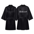 thumbnail image 1 of DHFJKG Womens Silk Satin Robe Kimono Bathrobe Wedding Dressing Gown For Bridal Bride Bridesmaid Robes, 1 of 6
