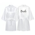 thumbnail image 1 of DHFJKG Womens Silk Satin Robe Kimono Bathrobe Wedding Dressing Gown For Bridal Bride Bridesmaid Robes, 1 of 4