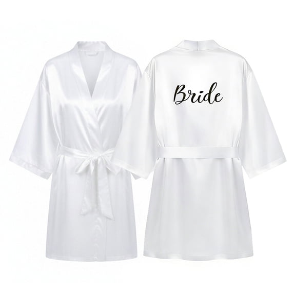 DHFJKG Womens Silk Satin Robe Kimono Bathrobe Wedding Dressing Gown For Bridal Bride Bridesmaid Robes