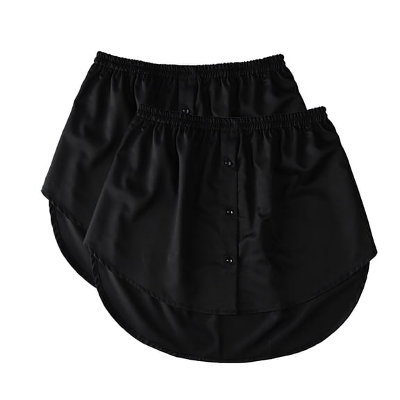 DHFJKG Womens Skirts 2 Pairs Layering Top Bottom Solid Color Pleated Mini Underskirt With Buttons Curved Hem Lightweight Trendy Skirt