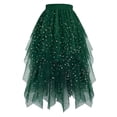 thumbnail image 1 of DHFJKG Womens Skirts Petticoat Layered Mesh Midi Ball Gown Skirt Irregular Hem Puffy Solid Color Tiered Flowy Trendy Skirt, 1 of 2