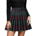 thumbnail image 1 of DHFJKG Womens Skirts Plaid Mini Skirts Pleated Hem A-Line High Rise Uniform Skater Skirt Preppy Style Trendy Skirt, 1 of 5