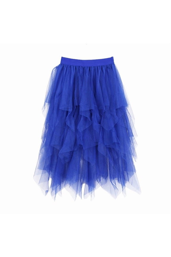 Womens Skirts Tutu Ballet Flowy Layered Petticoat Skirt Mediun Length A Line Mesh Ball Gown Trendy Skirt