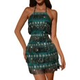 thumbnail image 1 of DHFJKG Womens Sparkly Tassels Dresses Halter Lace Up Backleess Party Mini Dress For Carnival Celebration Night Out Clubwear Elegant Sequins Stylish Dresses, 1 of 7