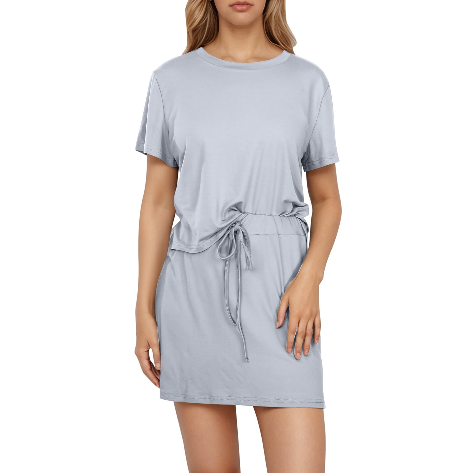 DHFJKG Womens Summer 2 Piece Outfits Casual Skirt Sets Short Sleeve ...