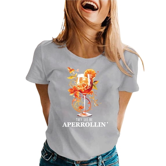 DHFJKG Womens Summer Top Casual Short Sleeve T Shirt Graphic Print Crew Neck Relaxed Fit Tee Everyday Wear Outdoor Activities Stylish Tops