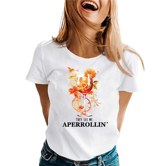 DHFJKG Womens Summer Top Casual Short Sleeve T Shirt Graphic Print Crew Neck Relaxed Fit Tee Everyday Wear Outdoor Activities Trendy Tops