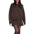 thumbnail image 1 of DHFJKG Womens Sweater Sets Two Piece Outfits Knitted Crew Neck Long Sleeve Sweaters Mini A-Line Skirts Solid Color Matching Set Soft Outfit, 1 of 6