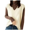 thumbnail image 1 of DHFJKG Womens Sweater Vests Knitted Solid Color Sleeveless V Neck Tunic Top Pullover Loose Fit Versatile Tops, 1 of 3