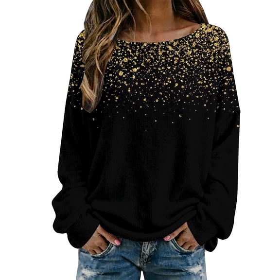 DHFJKG Womens Sweaters Knitted Long Sleeve Shirts Printed Crewneck Loose Fit Pullover Carnival Casual Spring Cozy Tops