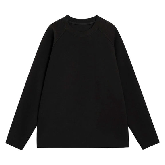 DHFJKG Womens Sweatshirt Thermal Round Neck Plus Size Loose Fit Raglan Sleeve T-Shirt Casual Solid Color Winter Warm Basic Tee Pullover Cozy Tops