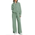 thumbnail image 1 of DHFJKG Womens Sweatsuits 2 Piece Outfits Fall Matching Set Half Zip Stand Collar Sweatshirt Wide Leg Sweatpants With Pockets Casual Tracksuit Stylish Outfit, 1 of 8