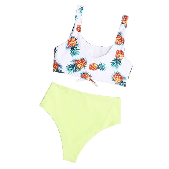 DHFJKG Womens Swimsuits High Waisted Floral Print Swimsuits Tankini Set Two Piece Bathing Suit Padded Wide Straps Top Briefs Bottom Stylish Beachwear