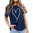 thumbnail image 1 of DHFJKG Womens T Shirt Heart Print Casual Comfortable Short Sleeve Tee Daily Wear Summer Outfits Crewneck Loose Fit Trendy Tops, 1 of 4