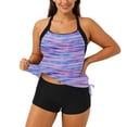 thumbnail image 1 of DHFJKG Womens Tankini Swimsuit Two Piece Beach Set High Waist Shorts Bottom Criss Cross Back Top Soft Beachwear, 1 of 5