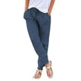 thumbnail image 1 of DHFJKG Womens Tapered Pants Drawstring Elastic Waist Solid Color Jogger Pants Casual Ankle-Tied Trousers With Pockets Comfort Trousers, 1 of 5