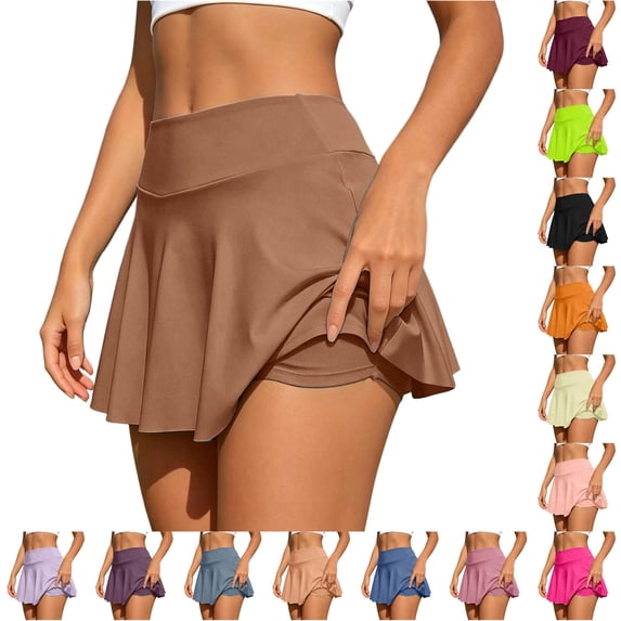 DHFJKG Womens Tennis Skirt With Pockets Athletic Skort High Waisted Stretchy Soft Golf Skirt For Workout Pickleball