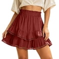thumbnail image 1 of DHFJKG Womens Tiered Skirts High Rise Elastic Waist Ruffle Layered Mini Skirts Summer A Line Stylish Skirt, 1 of 4