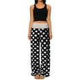 thumbnail image 1 of DHFJKG Womens Wide Leg Pants Patchwork Yoga Pants Loose Fit Ruched Casual Vintage Polka Dot Summer Soft Loungewear Bottoms Trendy Trousers, 1 of 8