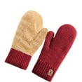thumbnail image 1 of DHFJKG Womens Winter Knitted Mittens Thermal Insulation Thick Warm Fuzzy Lining Solid Color Versatile Mitten, 1 of 4