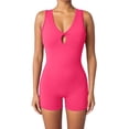 thumbnail image 1 of DHFJKG Workout Romper For Women Backless Sleeveless V Neck Sexy Yoga One Piece Short Jumpsuit Summer Gym Athletic Outfit Versatile Onesie, 1 of 7