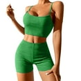 thumbnail image 1 of DHFJKG Workout Sets For Women 2 Piece Ribbed Crop Tank High Waist Shorts Tummy Control Yoga Outfits For Runing Gym Athletic, 1 of 2