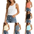 thumbnail image 1 of DHFJKG Workout Tank Tops For Women Rash Guard Lightweight Yoga Running Irregular Hem Summer Basic Top Gym Fitness Activewear, 1 of 6
