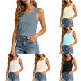 thumbnail image 1 of DHFJKG Workout Tank Tops For Women Rash Guard Lightweight Yoga Running Irregular Hem Summer Basic Top Gym Fitness Activewear, 1 of 6
