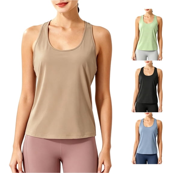 DHFJKG Workout Tank Tops For Women Sleeveless Loose Fit Athletic Shirts Quick Dry Racerback Yoga Running Gym Muscle Tank Top