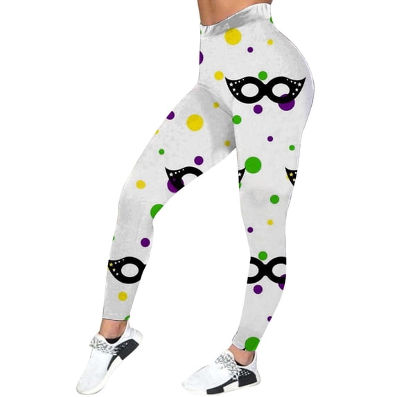 DHFJKG Yoga Leggings Women Carnival Funny Print High Waist Soft Stretchy Workout Leggings Comfortable Casual Athletic Bottoms Cozy Trousers