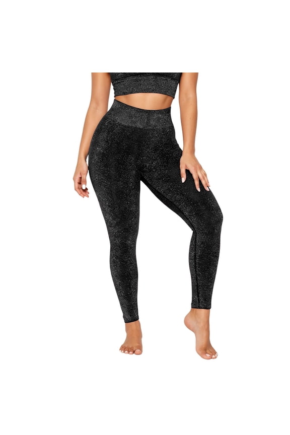 Yoga Pants Women Sparkling Glitter High Waist Workout Leggings Stretchy Fitness Running Shiny Tights Versatile Trousers