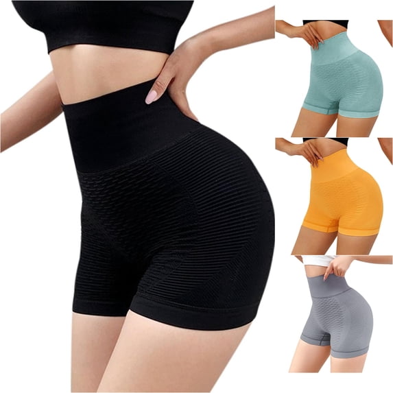 DHFJKG Yoga Shorts For Women High Waisted Stretchy Buttery Soft Textured Biker Shorts Leggings For Athletic Workout