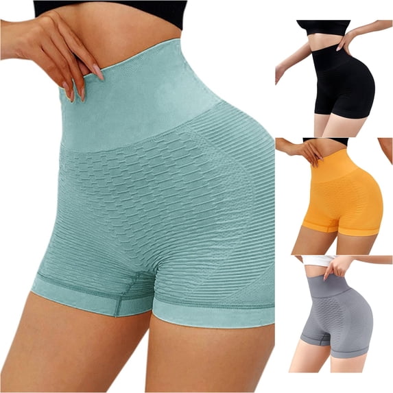 DHFJKG Yoga Shorts For Women High Waisted Stretchy Buttery Soft Textured Biker Shorts Leggings For Athletic Workout