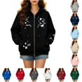 thumbnail image 1 of DHFJKG Zip Up Hoodies Women Cute Cat Printed Sweatshirts Kawaii Long Sleeve Fall Sports Jackets, 1 of 4