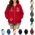 thumbnail image 1 of DHFJKG Zip Up Hoodies Women Cute Cat Printed Sweatshirts Kawaii Long Sleeve Fall Sports Jackets, 1 of 4