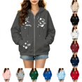 thumbnail image 1 of DHFJKG Zip Up Hoodies Women Cute Cat Printed Sweatshirts Kawaii Long Sleeve Fall Sports Jackets, 1 of 4